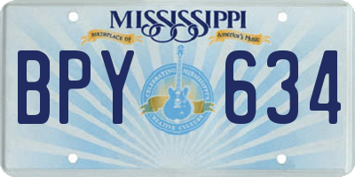 MS license plate BPY634