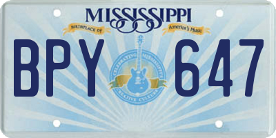 MS license plate BPY647