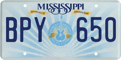 MS license plate BPY650