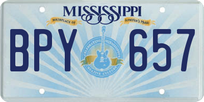 MS license plate BPY657