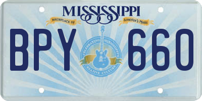 MS license plate BPY660