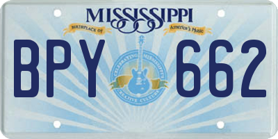 MS license plate BPY662