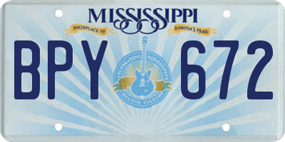 MS license plate BPY672