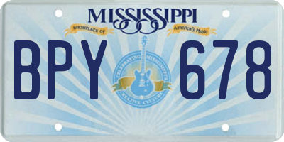 MS license plate BPY678