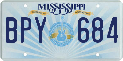MS license plate BPY684
