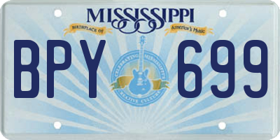 MS license plate BPY699