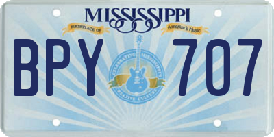 MS license plate BPY707