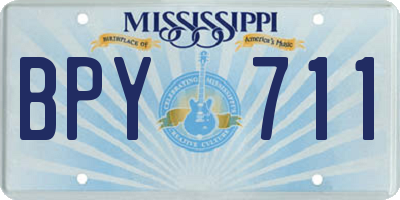 MS license plate BPY711