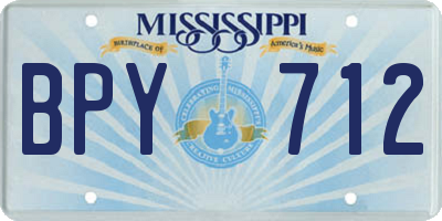 MS license plate BPY712