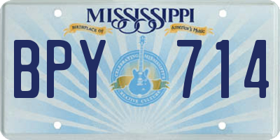 MS license plate BPY714