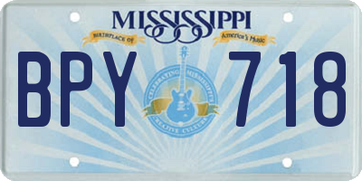 MS license plate BPY718