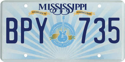 MS license plate BPY735