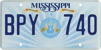 MS license plate BPY740