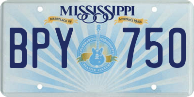 MS license plate BPY750