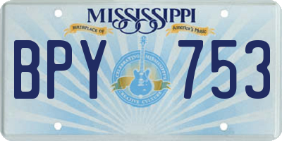 MS license plate BPY753