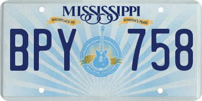 MS license plate BPY758