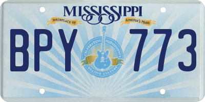MS license plate BPY773