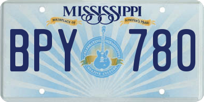 MS license plate BPY780