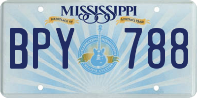 MS license plate BPY788