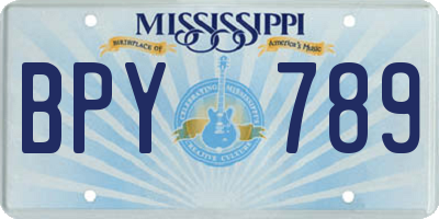 MS license plate BPY789