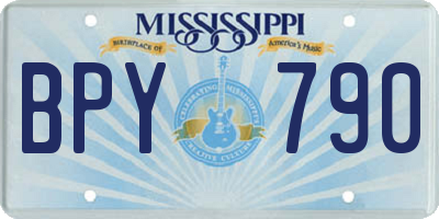 MS license plate BPY790