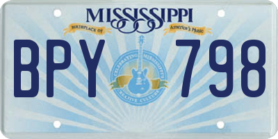 MS license plate BPY798