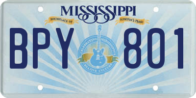MS license plate BPY801