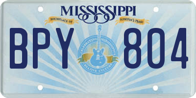 MS license plate BPY804