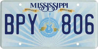 MS license plate BPY806