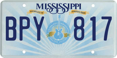 MS license plate BPY817
