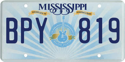MS license plate BPY819