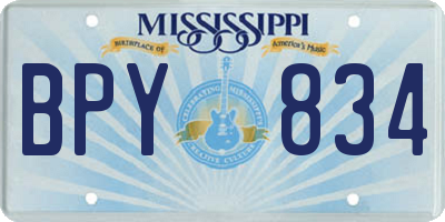 MS license plate BPY834