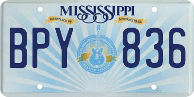 MS license plate BPY836