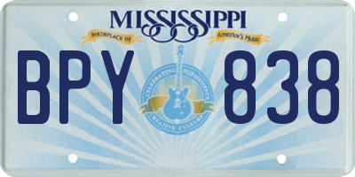 MS license plate BPY838