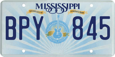 MS license plate BPY845