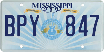 MS license plate BPY847