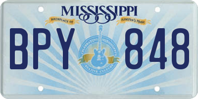 MS license plate BPY848