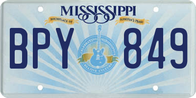 MS license plate BPY849