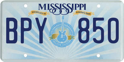 MS license plate BPY850