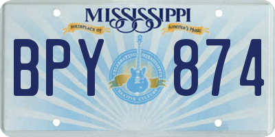 MS license plate BPY874
