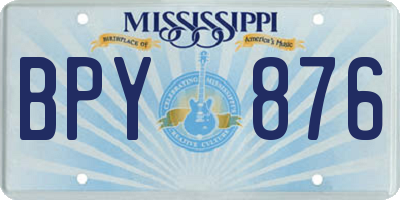 MS license plate BPY876