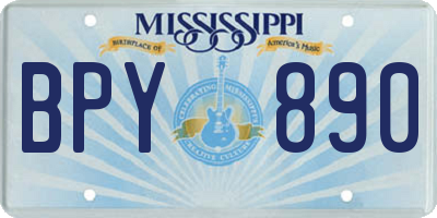 MS license plate BPY890