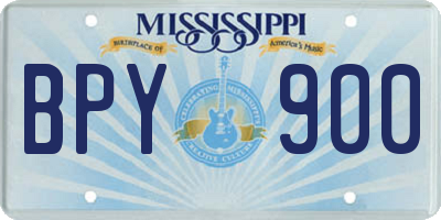 MS license plate BPY900