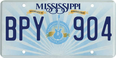 MS license plate BPY904