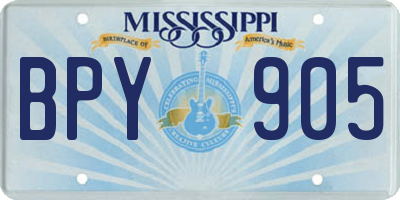 MS license plate BPY905