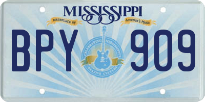 MS license plate BPY909