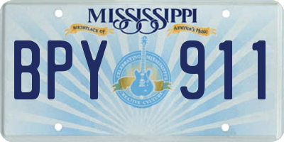 MS license plate BPY911
