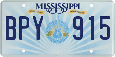MS license plate BPY915
