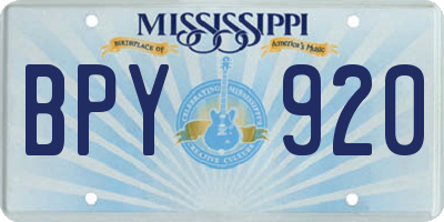 MS license plate BPY920