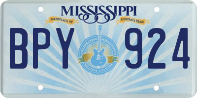 MS license plate BPY924